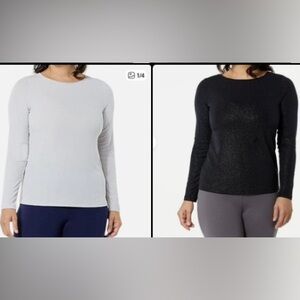 Colleen Lopez Bundle- (1) Silver and (1) Black Shimmer Jersey Tops